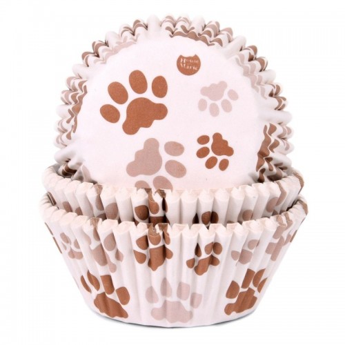 Homemade pastry baskets - pawprints - brown - 50 pcs