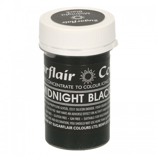 Sugarflair Gelfarbe midnight black - 25g