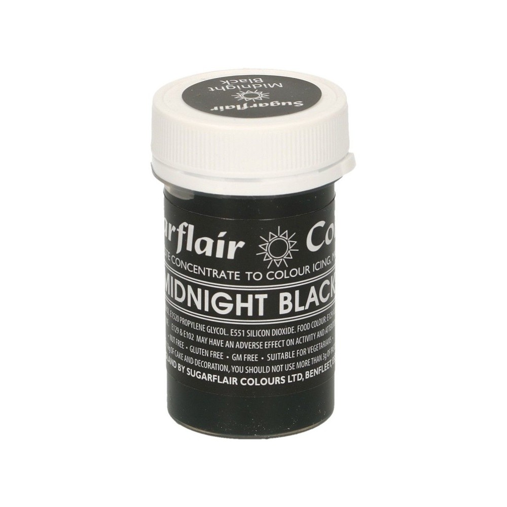 Sugarflair Gelfarbe midnight black - 25g