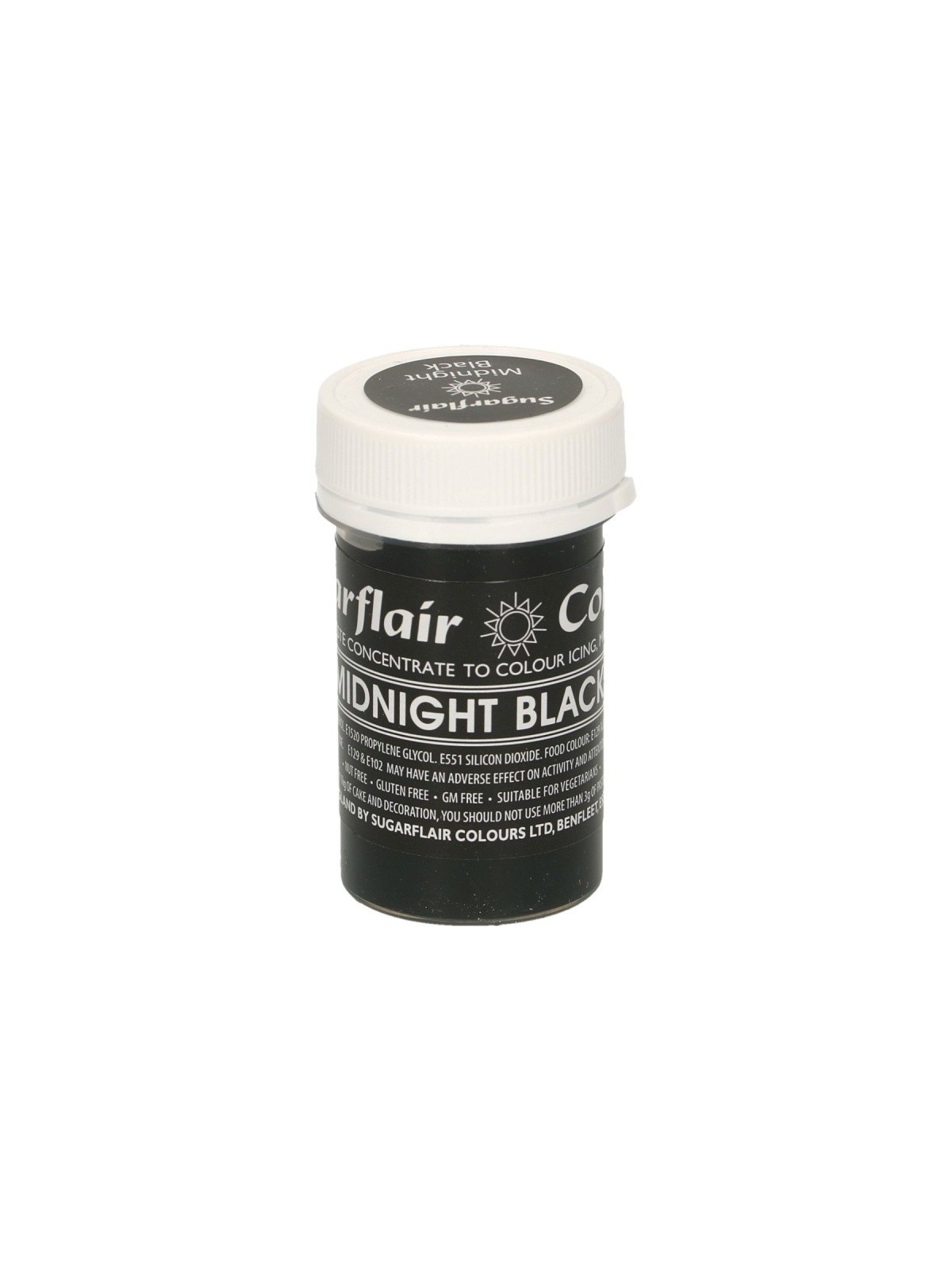 Sugarflair Gelfarbe midnight black - 25g