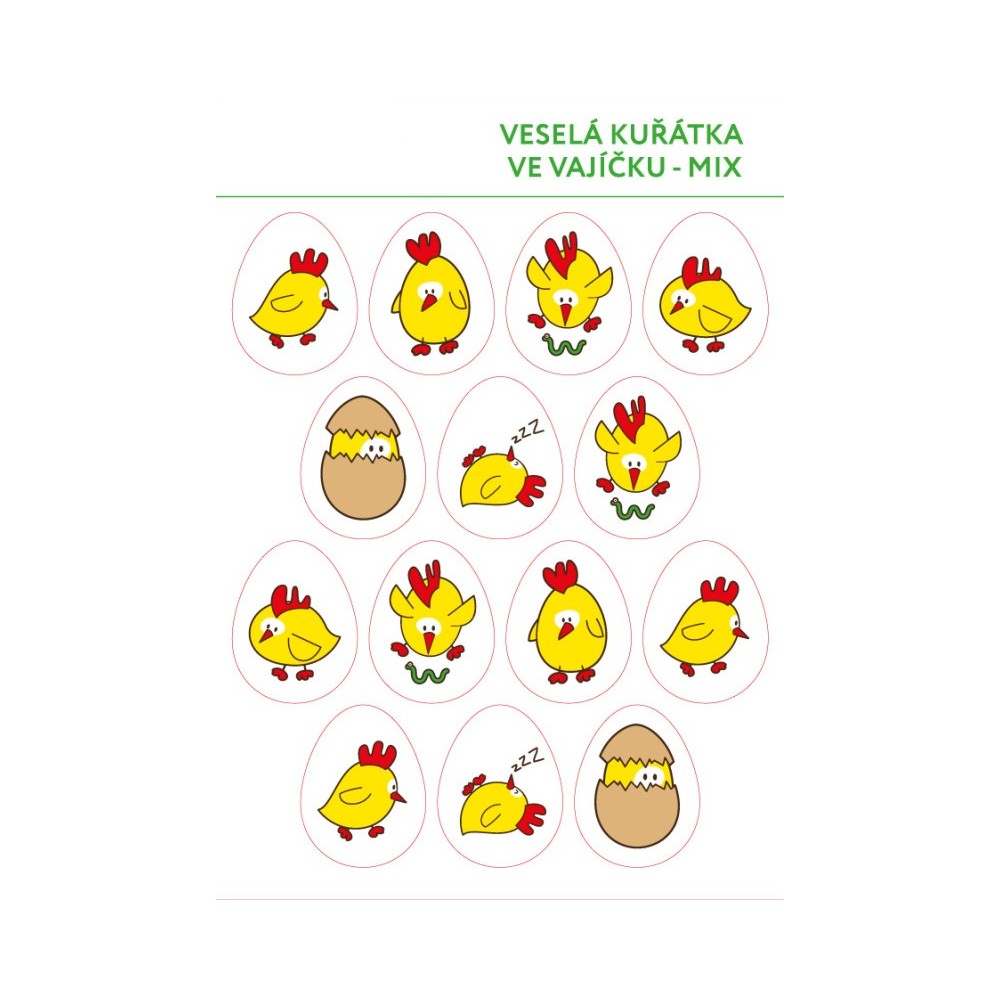 Edible paper - Cheerful chicks - 14pcs