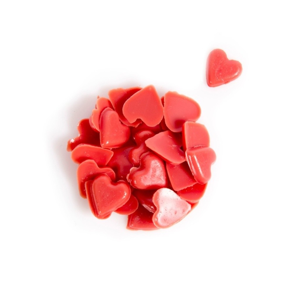 Schokoladendekoration - rote Herzen 10mm - 50g