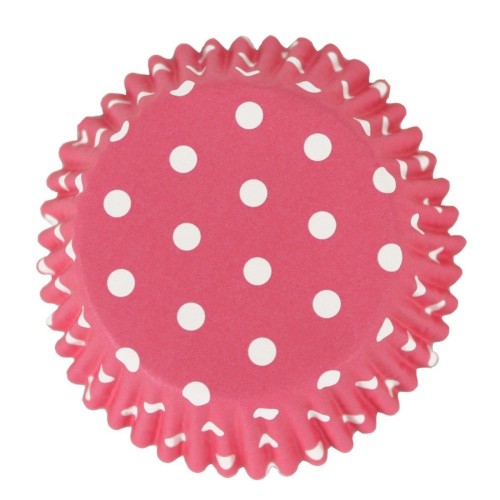PME Foil Lined Baking cups - pink with polka dot - 30 pcs