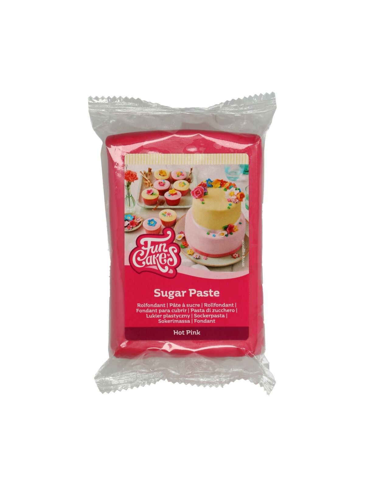 FunCakes Rolled Fondant Icing - Hot Pink - dark pink 250g