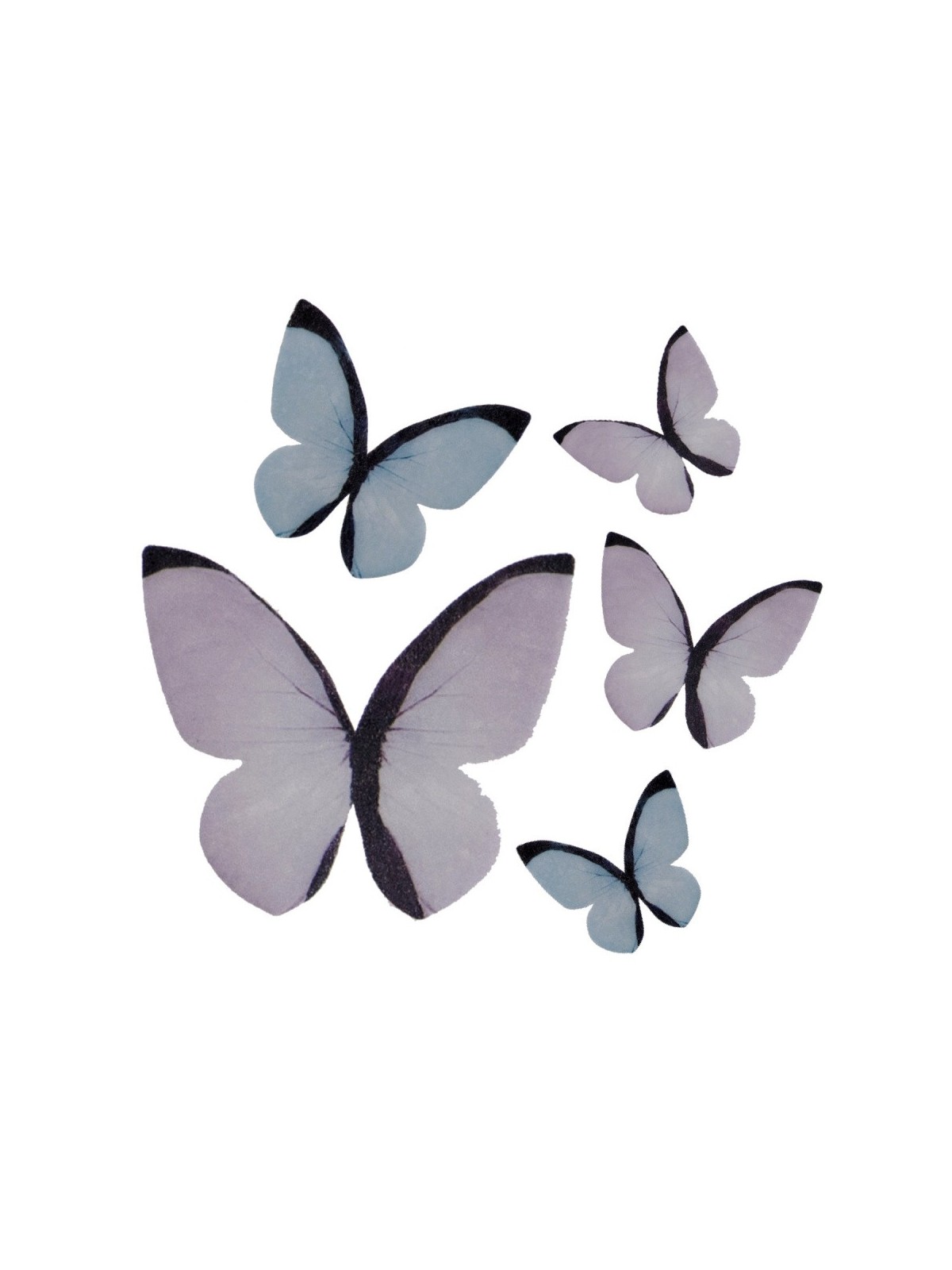 Dekora - Edible paper - butterfly - 3-6cm / 79pcs