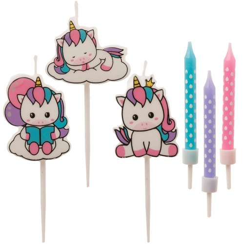 Dekora Cake candle - unicorn mix - 2D - 9pcs