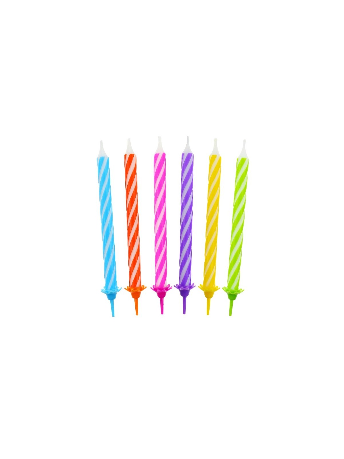 Birthday candles - spiral thin - 24pcs / 6cm.