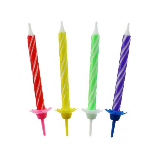 copy of Birthday candles - spiral narrow - 24pcs / 6cm