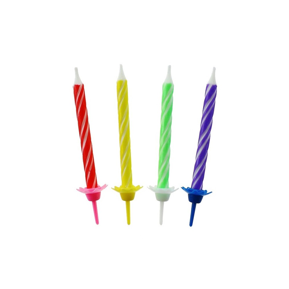 Birthday candles - spiral slim - 24pcs / 6cm