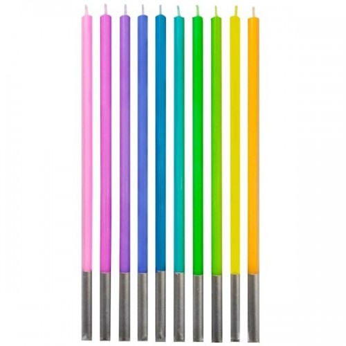 Narozeninové svíčky barevné dlouhé - 10ks