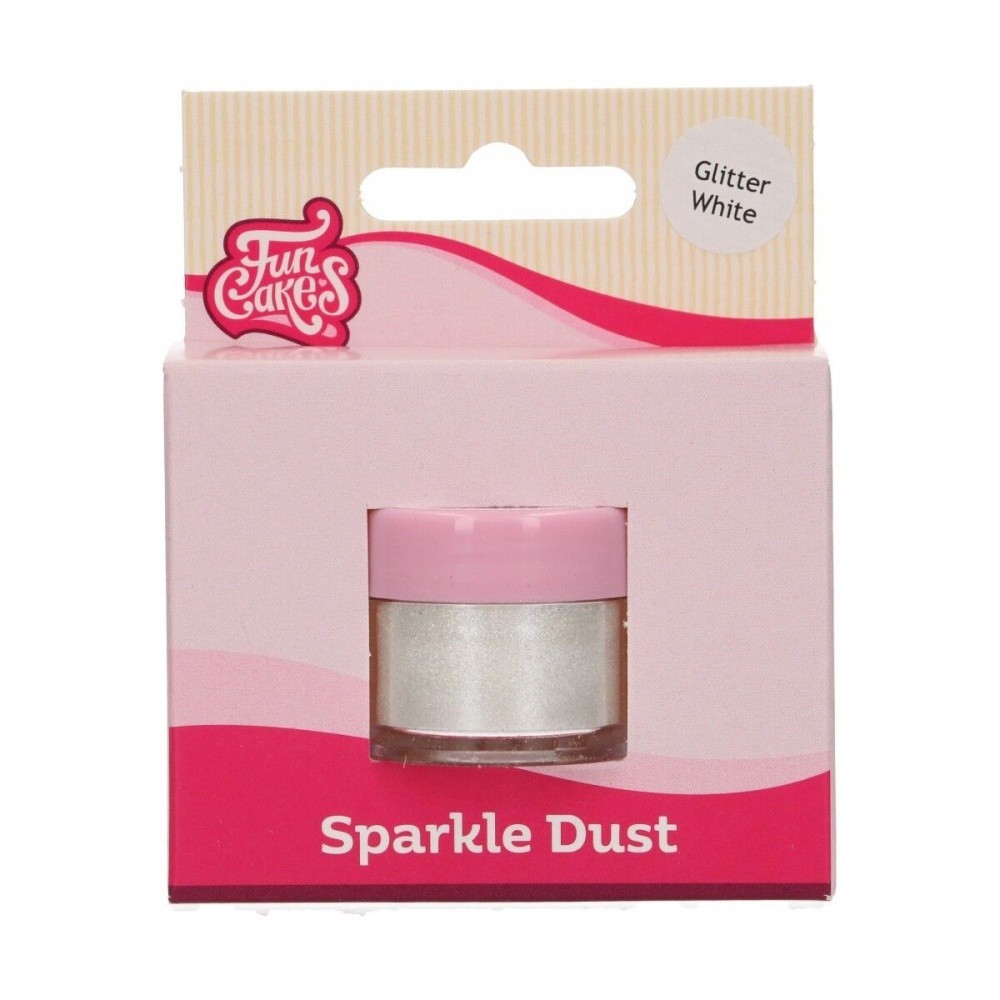 FunCakes prachová perleťová barva - Glitter White 3,5g