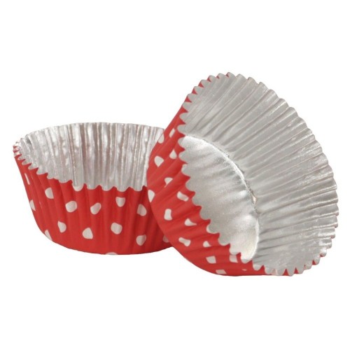 PME Foil Lined Baking cups - red with polka dot - 30 pcs