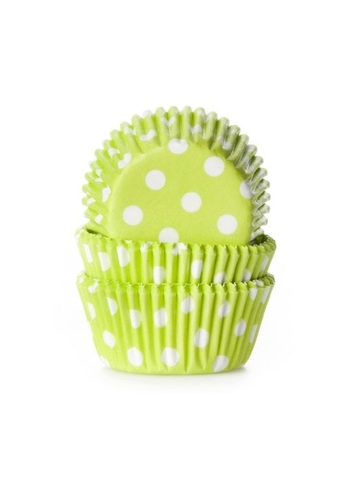 House of Marie mini Baking Cups - Lime - polka dots - 60pcs