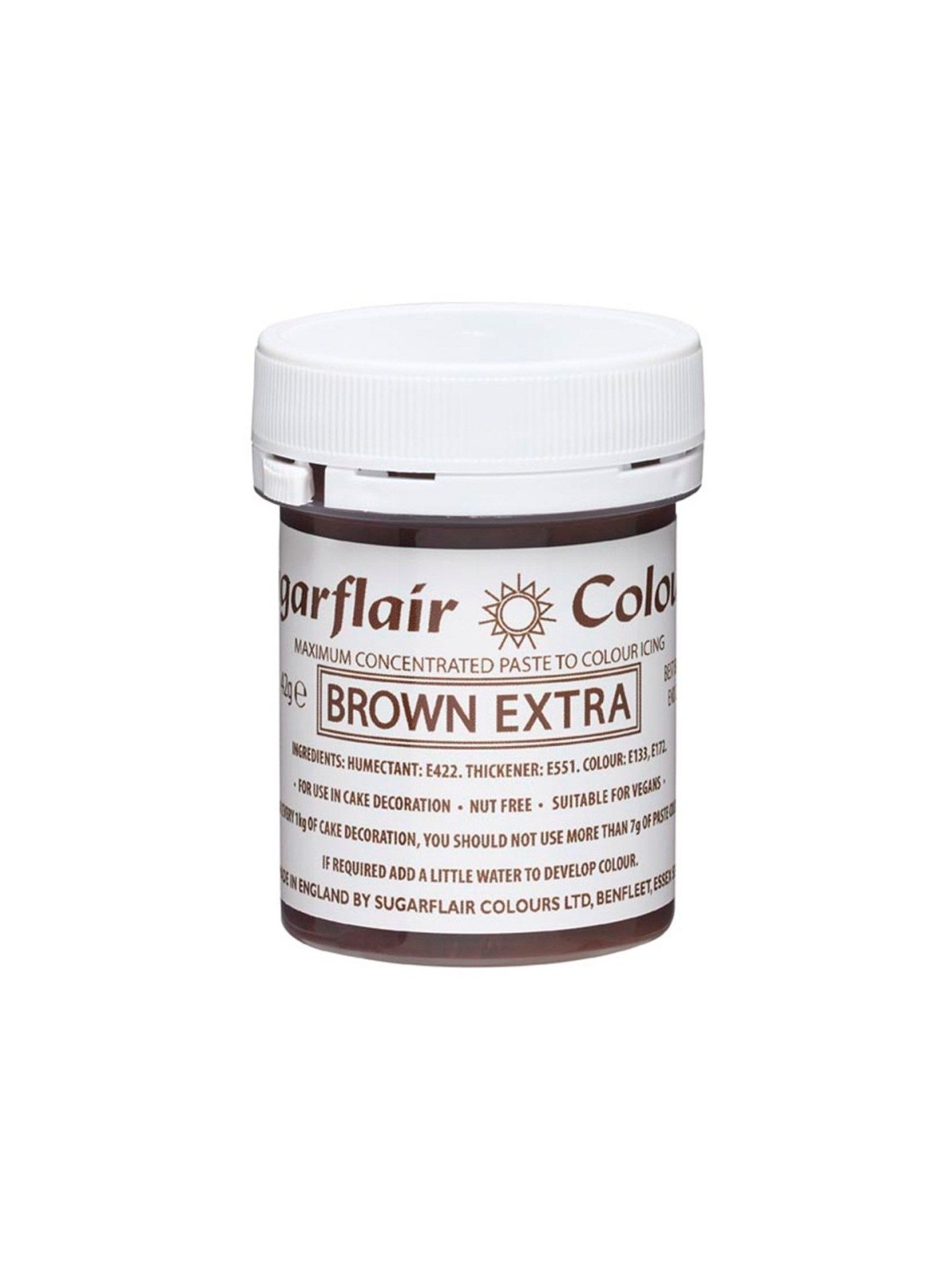 Sugarflair gel colour - extra brown - Brown extra 42g