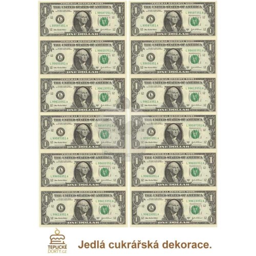 Jedlý papír "Bankovka americký dolar" - A4