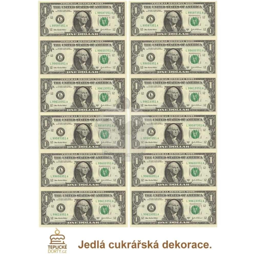 Jedlý papír "Bankovka americký dolar" - A4