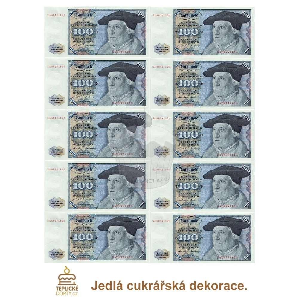Edible paper "Banknotes of the West German mark" - A4