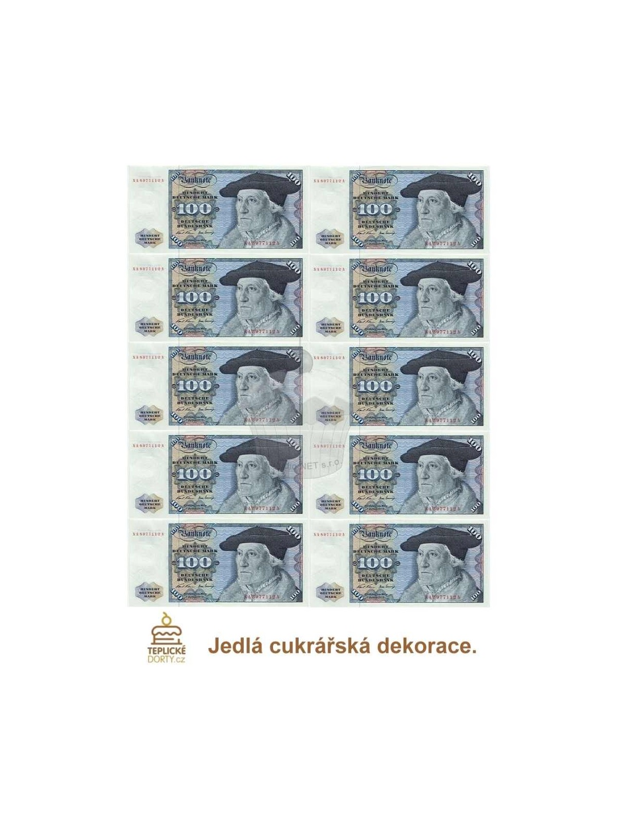 Esspapier "Banknoten der Westdeutschen Mark" - A4