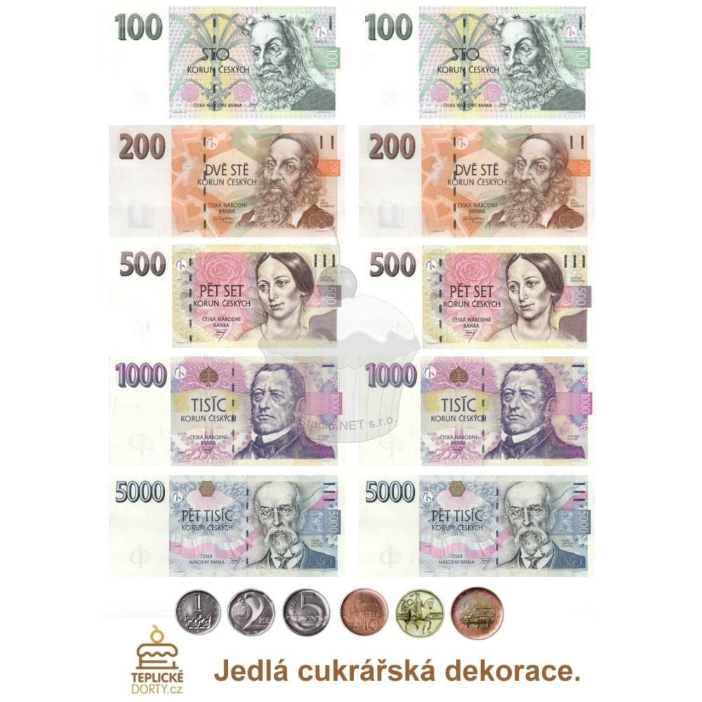 Edible paper "Czech koruna banknotes" - A4