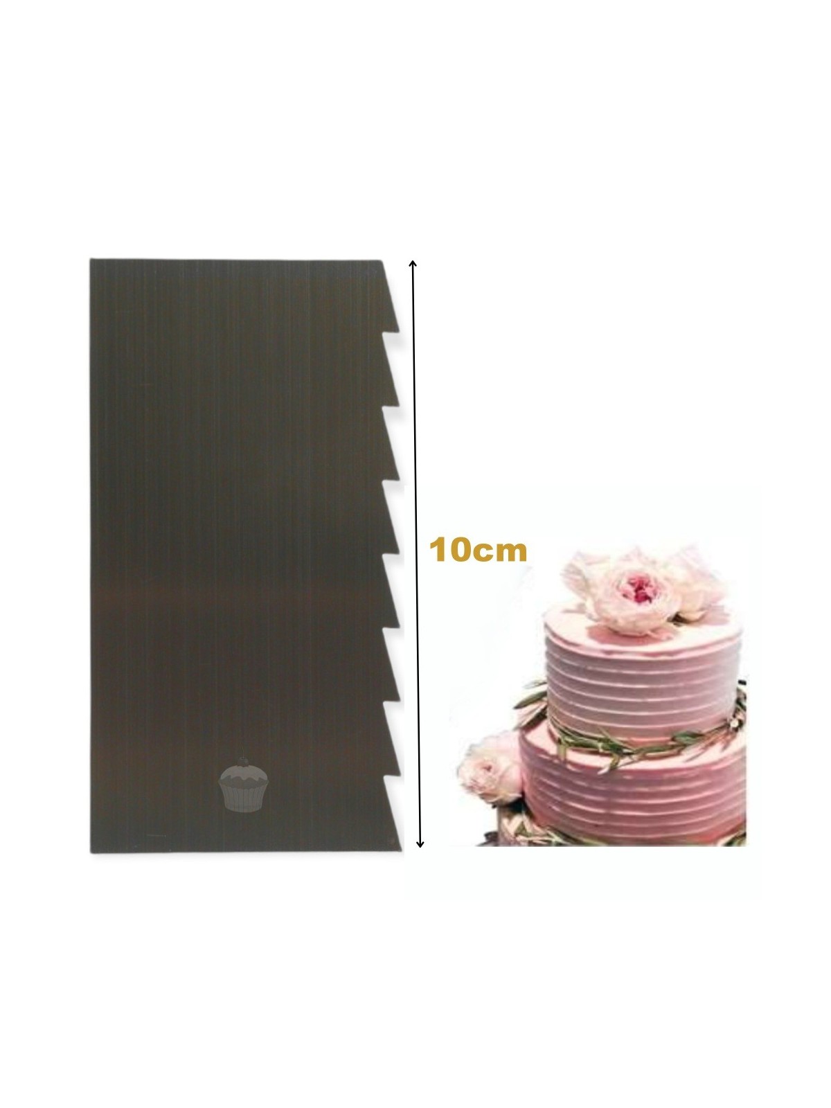 Confectionery contour card made of stainless steel - pleating 10cm