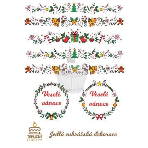Edible paper "Christmas decoration 7pcs" - A4