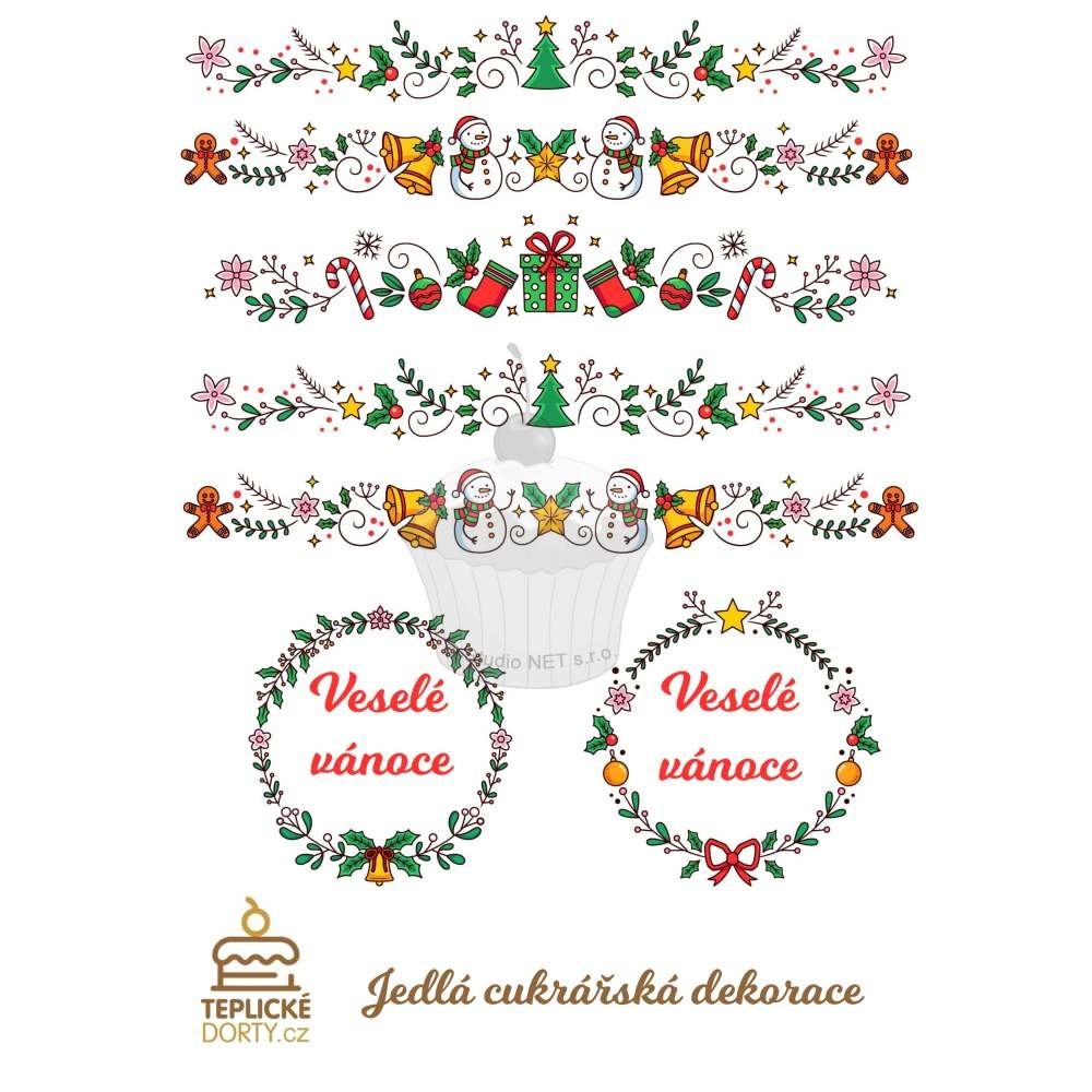 Edible paper "Christmas decoration 7pcs" - A4