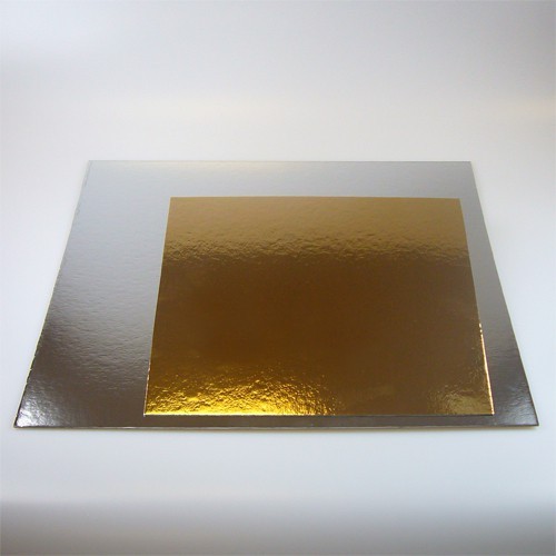 Quadrat Tortenplatten in gold / silber, 35cm - 100 St