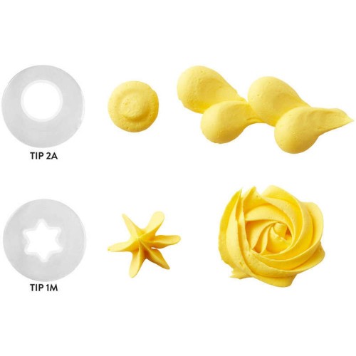 Wilton plastic Decorating Tip Set Extra Large nr1M, nr2A