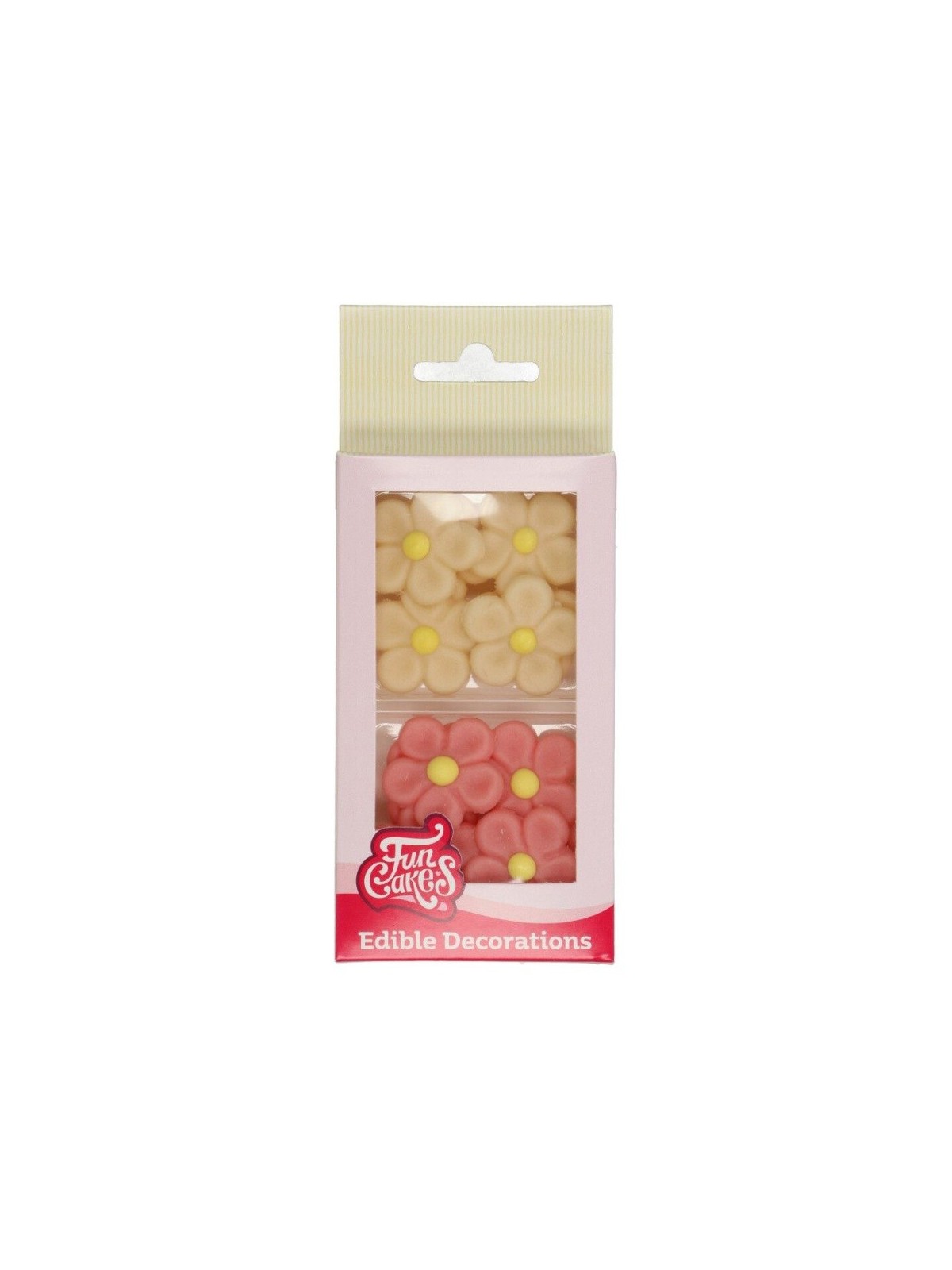 FunCakes marzipan decoration - flowers - pink / white - 12pcs