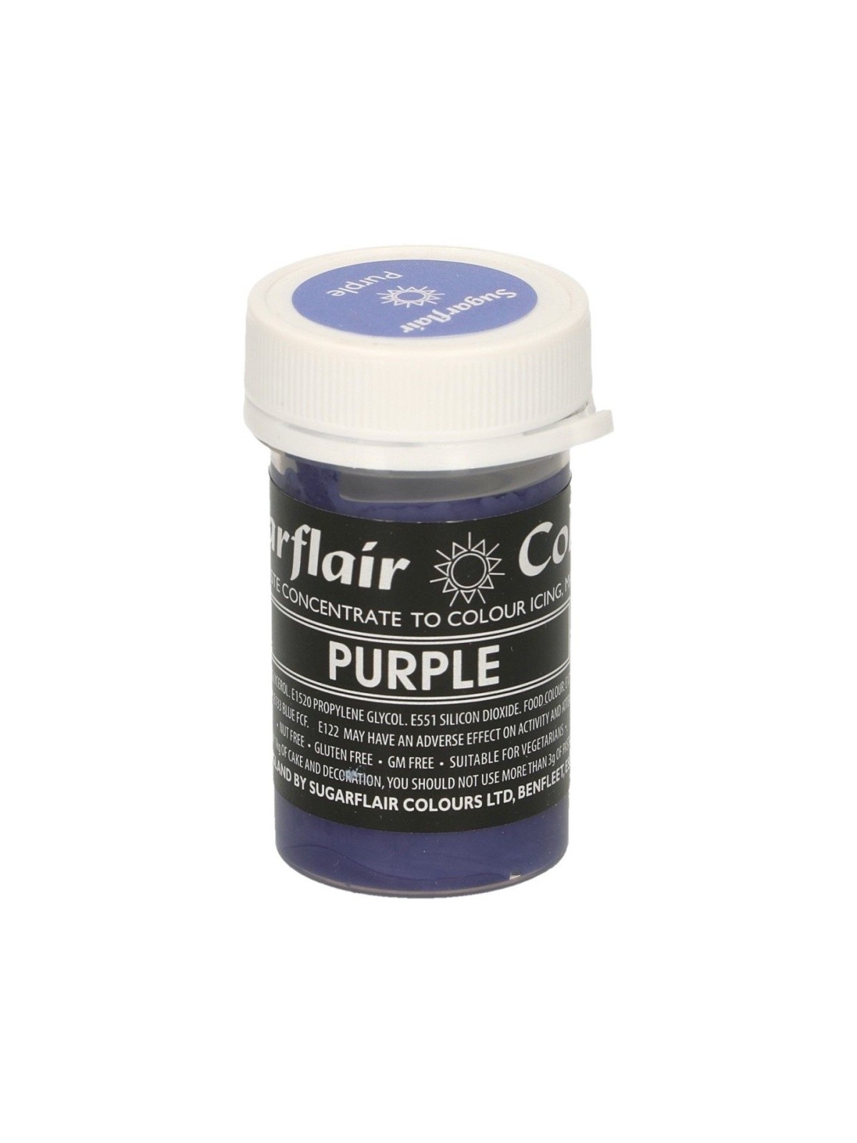 Sugarflair pastelová gelová barva - purple - 25g