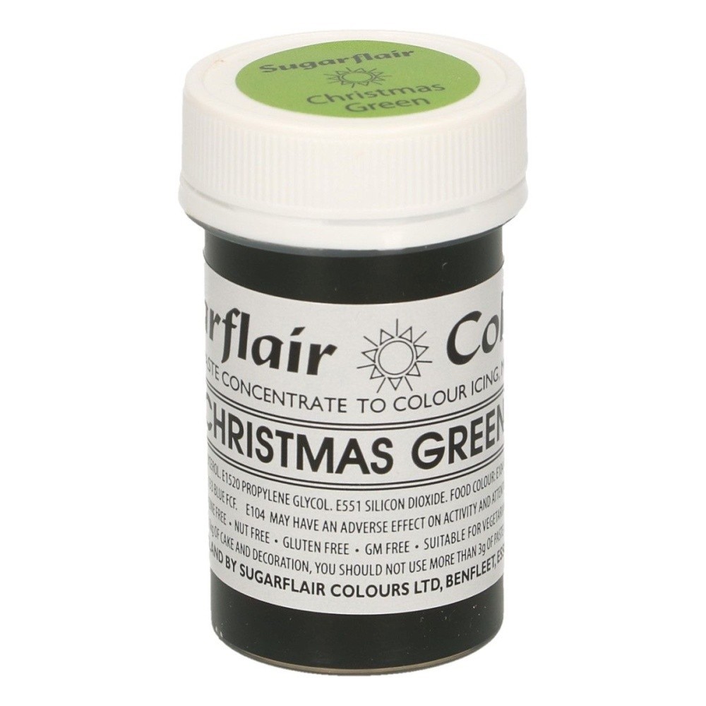 Sugarflair pastelová gelová barva - christmas green - 25g