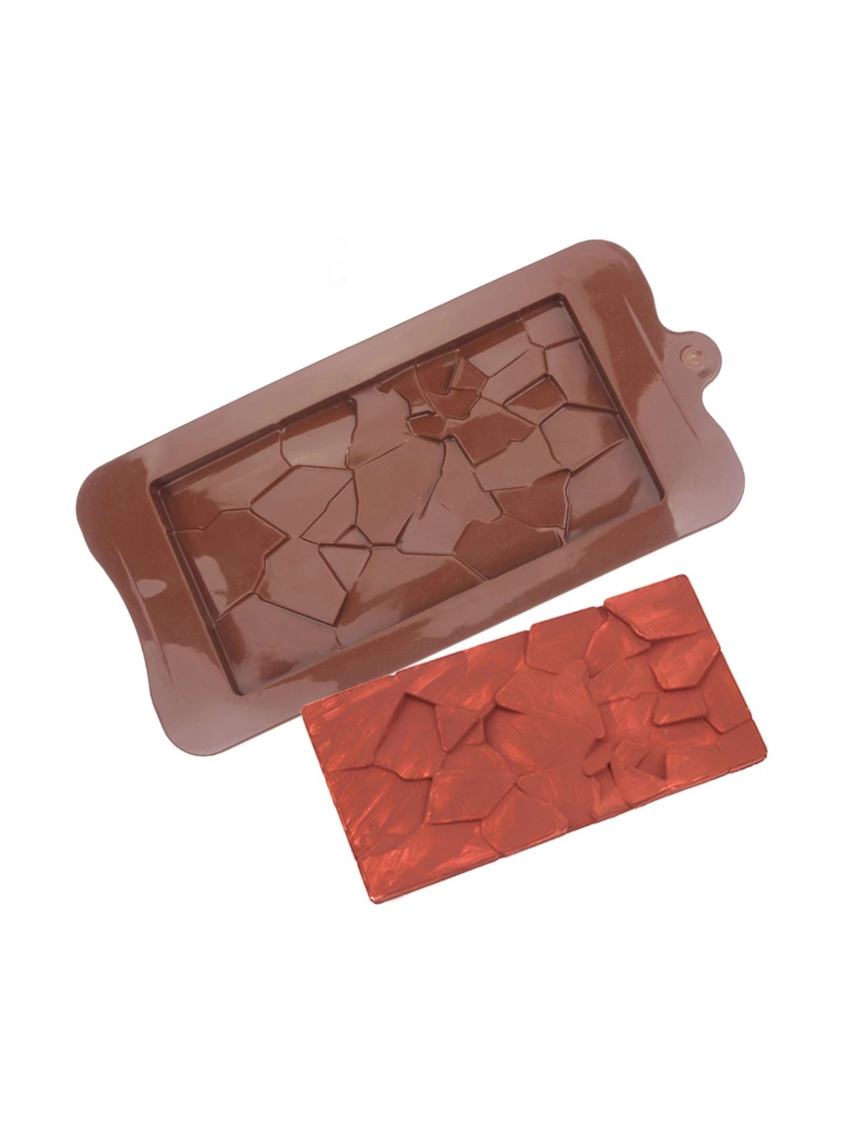 Silicone mold for bar chocolate - broken