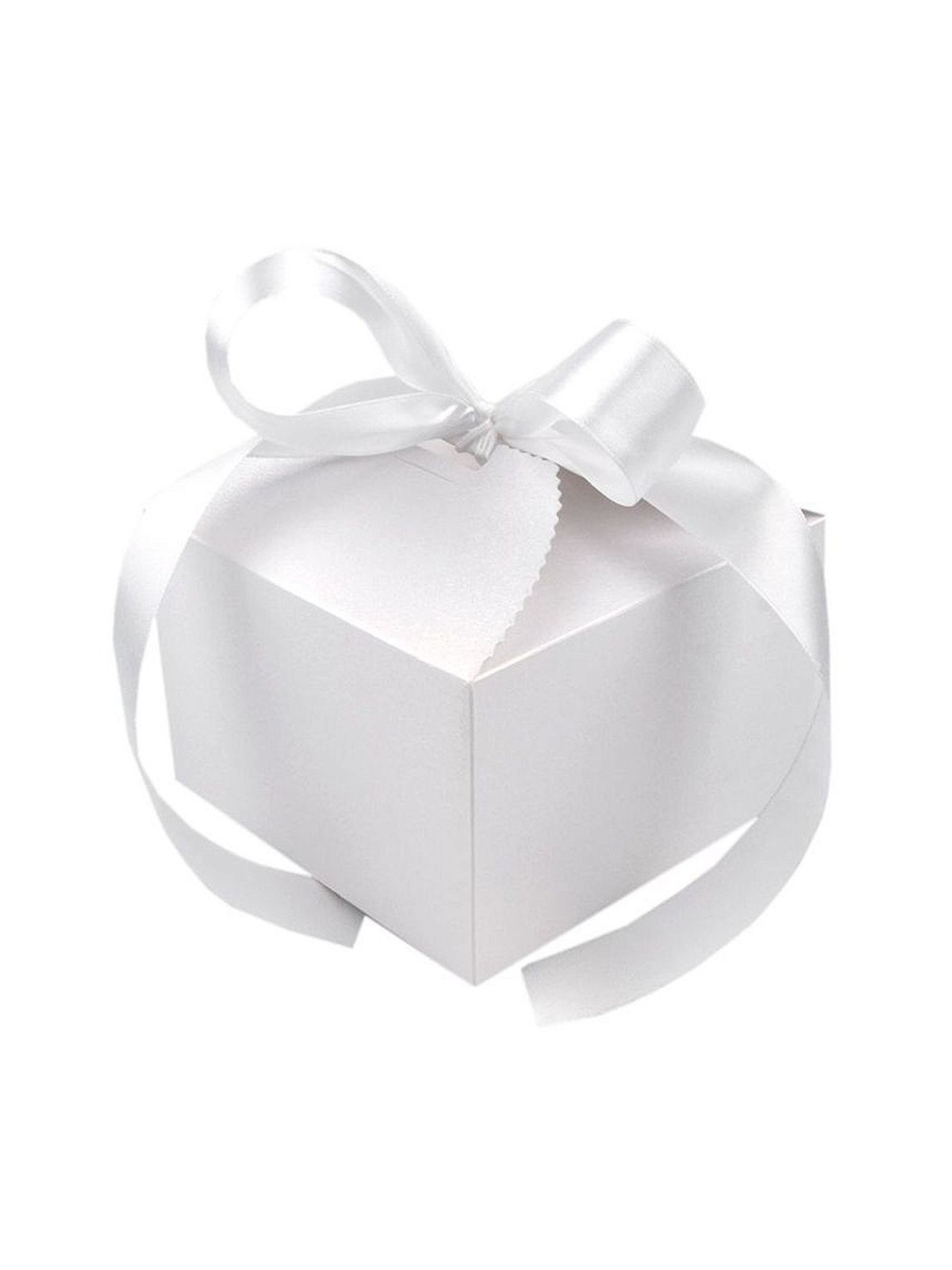 Pearlescent box with ribbon - 12.5 x 12.5cm.