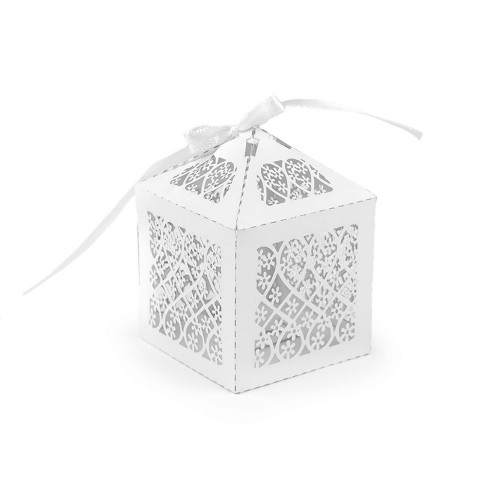 Mother-of-pearl box with a cut-out flower motif - 5.5 x 5.5cm