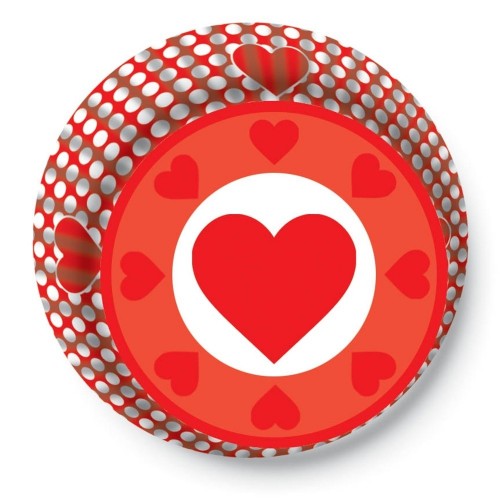 Baking cups - heart with polka dots - 50pcs