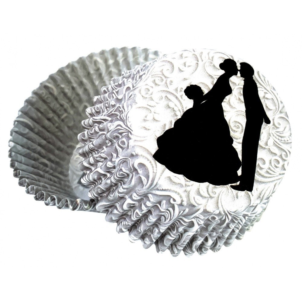 Baking cups - wedding damask - 50pcs