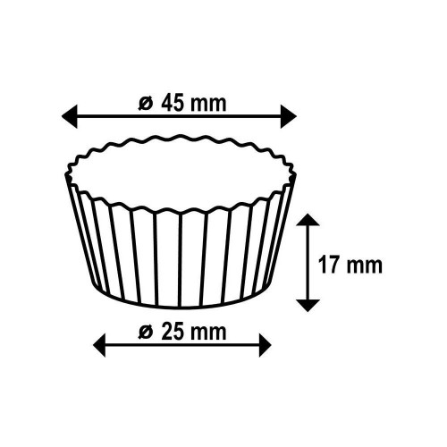 Aluminum pastry MINI baskets 2.5 x 1.7 cm - gold / red - 50 pcs