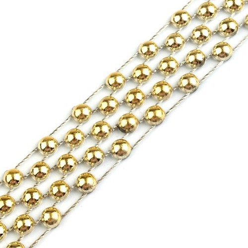Ribbon with pearls - gold 1.7cm x 9m
