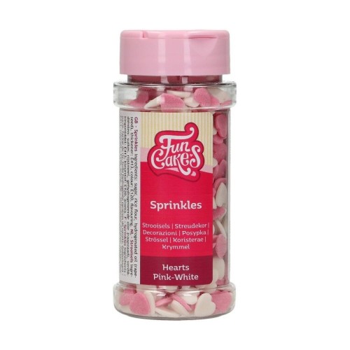 FunCakes FunCakes sprinkle - rosa / weiße Herzen - 60g