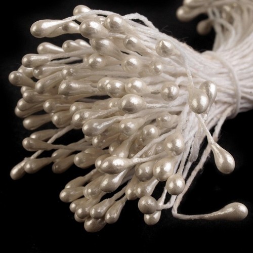 Stamens Medium Pearl White - 150pcs