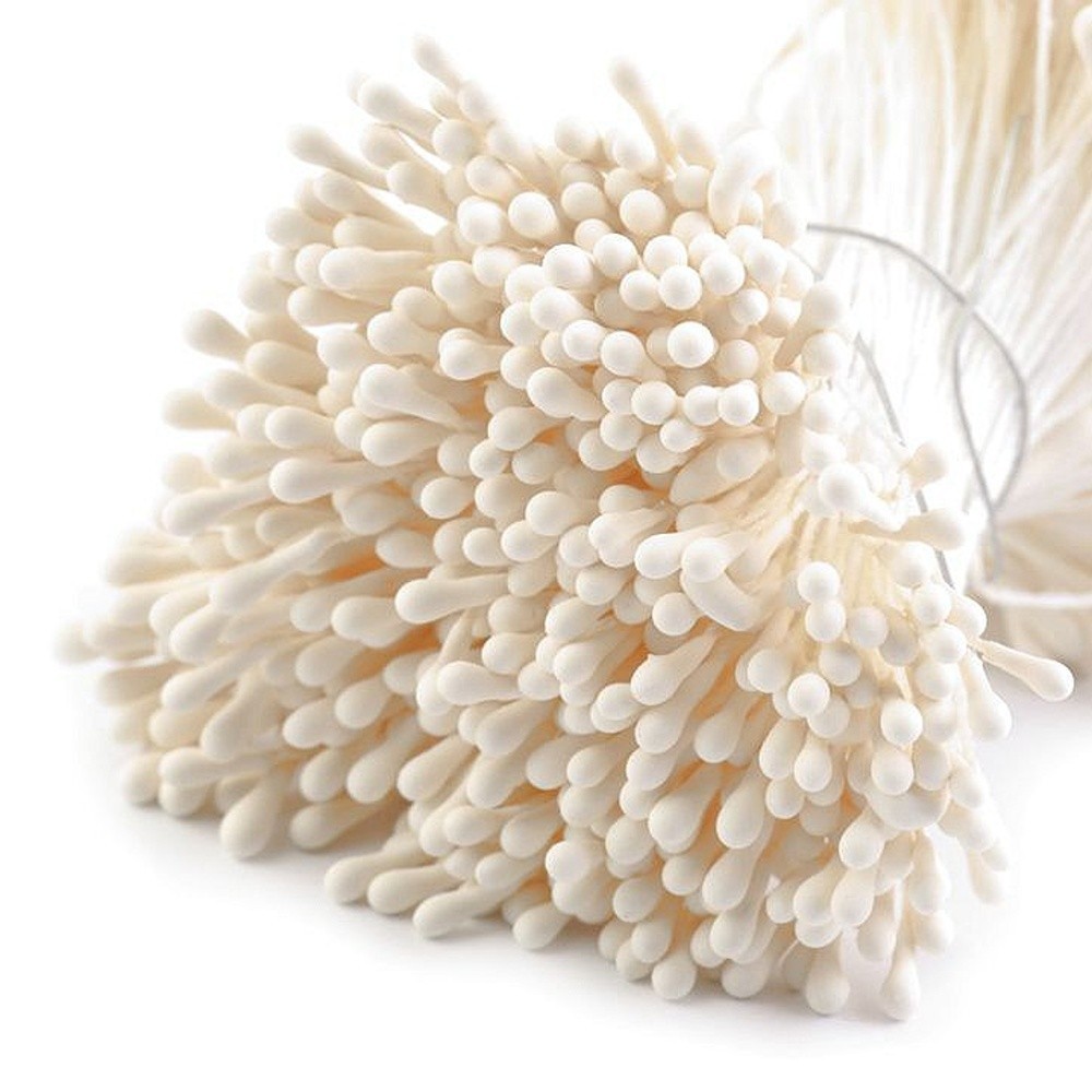 Flower stamens - medium matte creamy light - 450 pcs