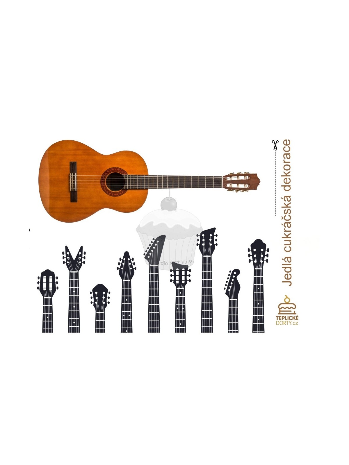 Essbares Papier "Musik 7" Gitarre - A4