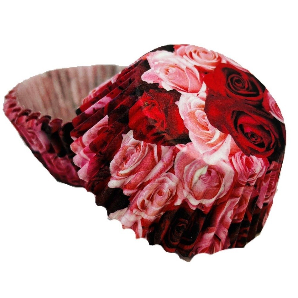 Baking cups - roses - 50pcs