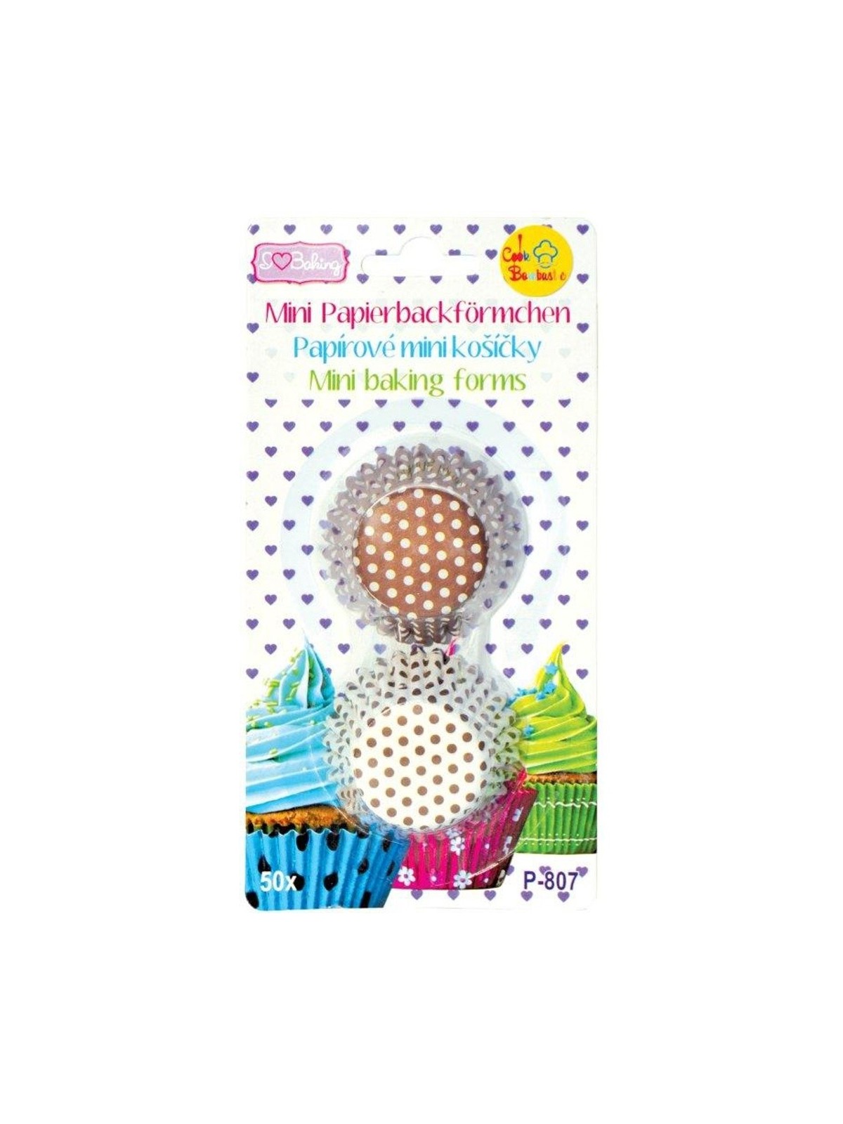 Baking Cups MINI  - brown polka dot - 50pcs