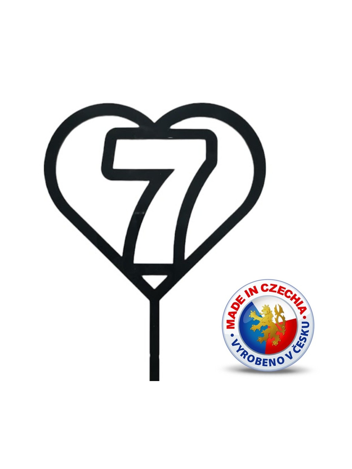 Cake topper - Number in the heart No. 7