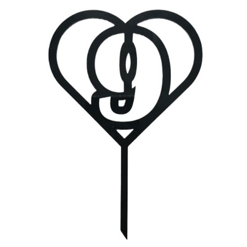 Cake topper - Number in the heart No.9