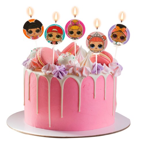 Dekora - cake candle - Lol Surprise! - 5pcs - ø3cm