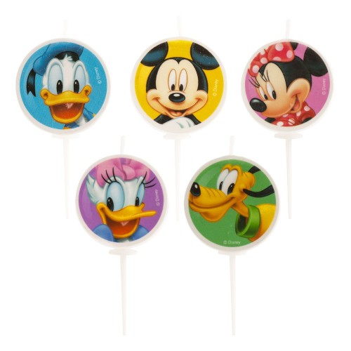 Decor - cake candle - Mickey and Friends - 5pcs - ø3cm