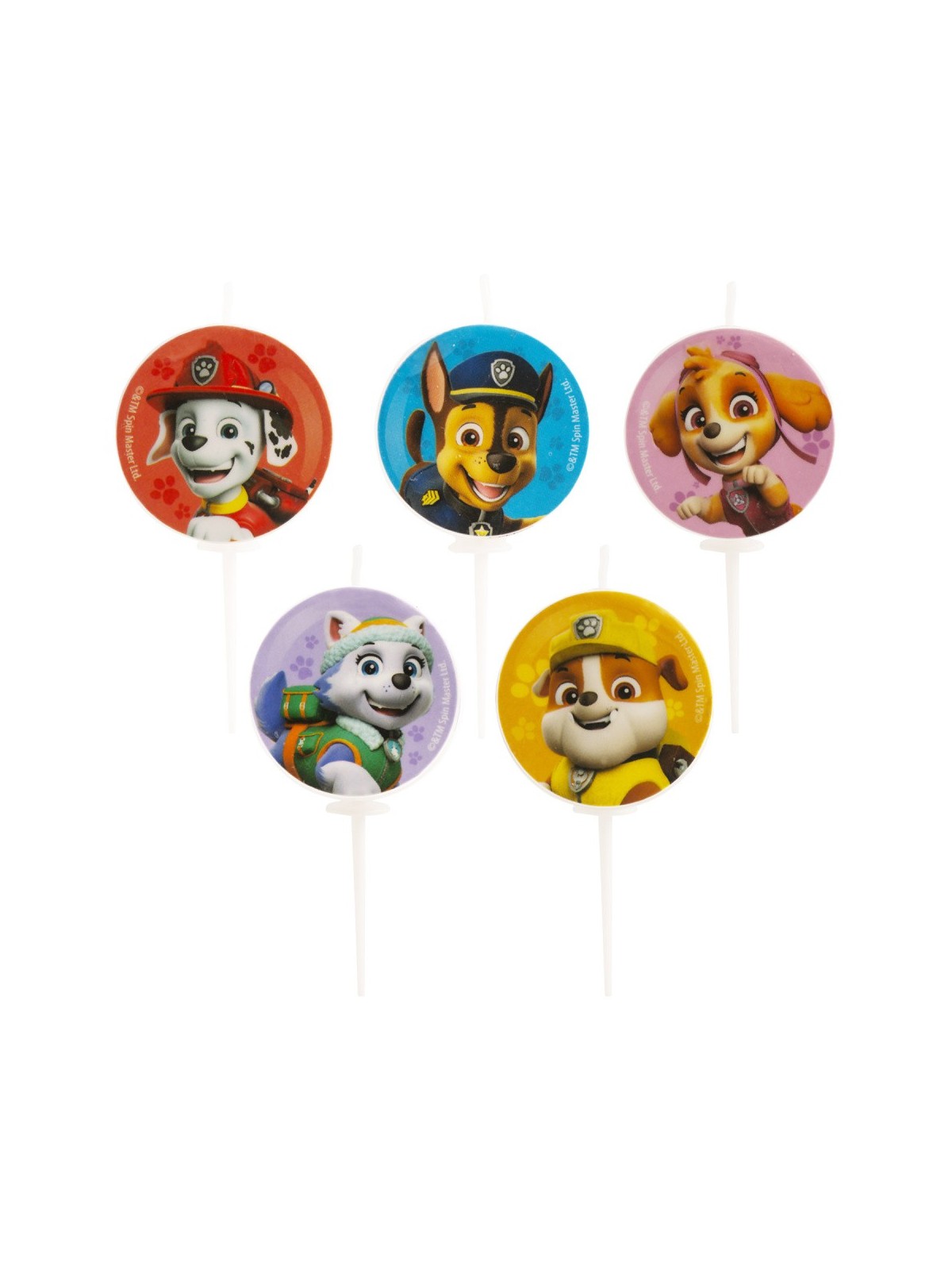 Dekora - Tortenkerze - Paw Patrol - 5 Stück - ø3cm