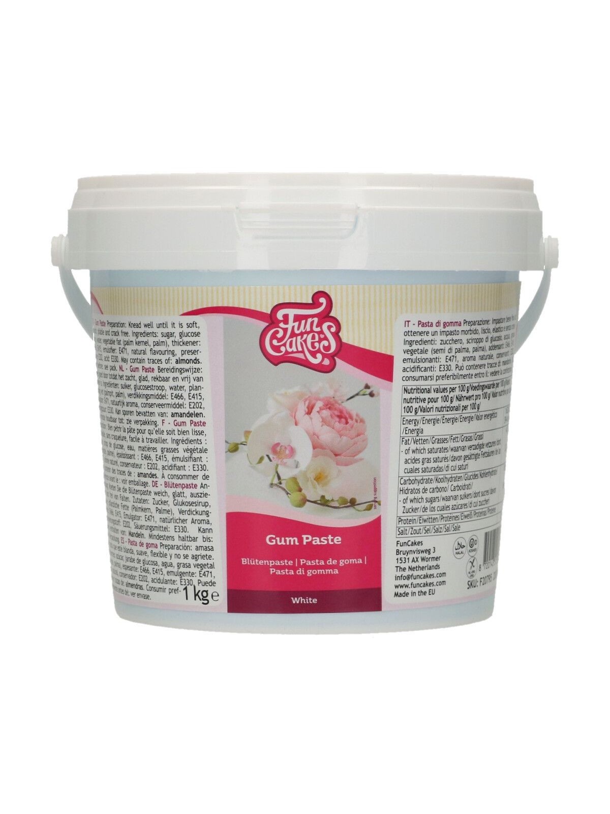 FunCakes Gum Paste - Blütenpaste Weiß -1kg